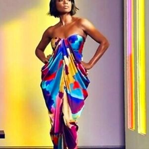 Gabrielle Union abstract print dress